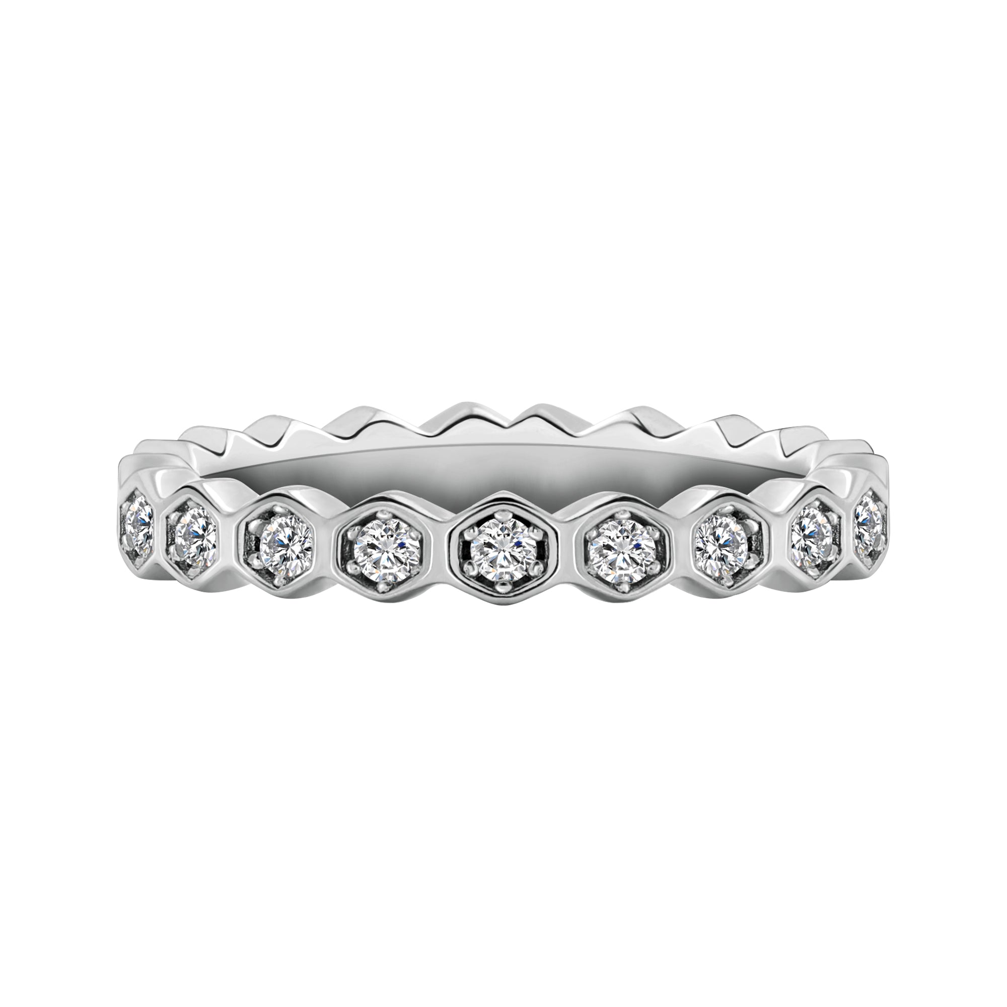 Filled Moissanite Eternity Ring